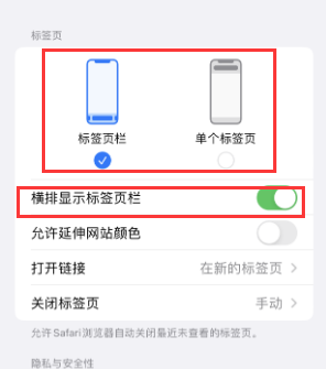 鲅鱼圈iPhone授权维修分享Safari浏览器如何切换标签栏位置 