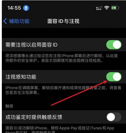 鲅鱼圈苹果14维修网点分享iPhone14注视感知功能有什么用 